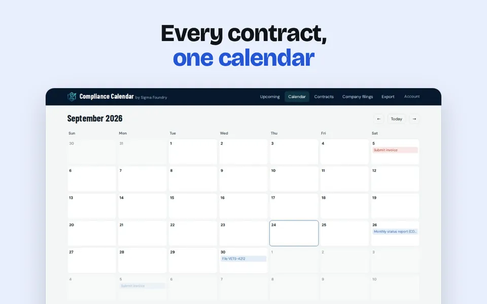 Every contract, one calendar